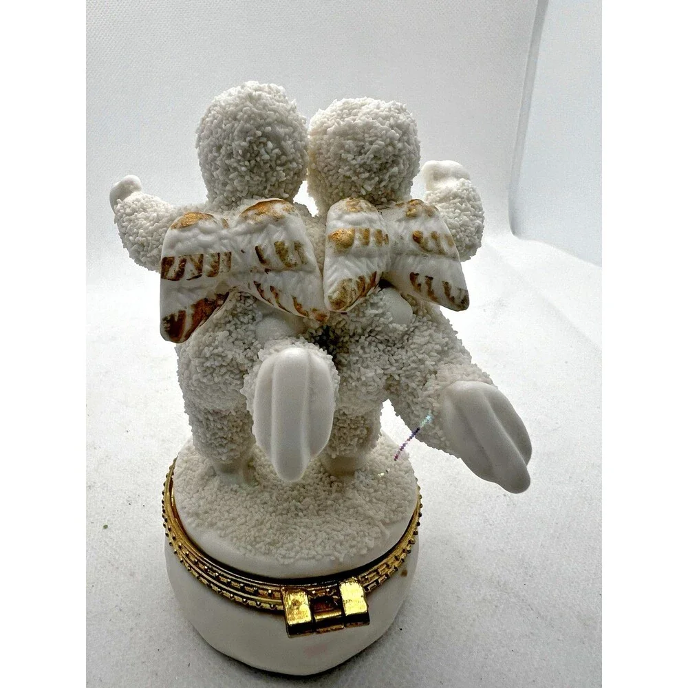 Vintage Snowbabies Trinket Box hinged christmas angels gift